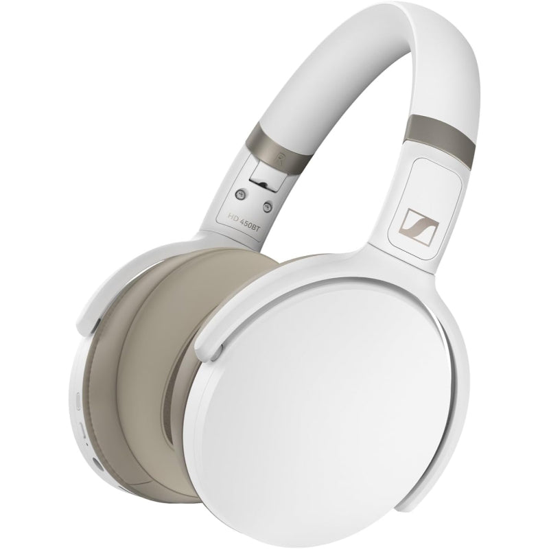Sennheiser HD450BT Wireless Over-Ear Bluetooth Headphones – White | Noise Cancelling, Long Battery Life, High-Quality Sound, Comfortable Fit
