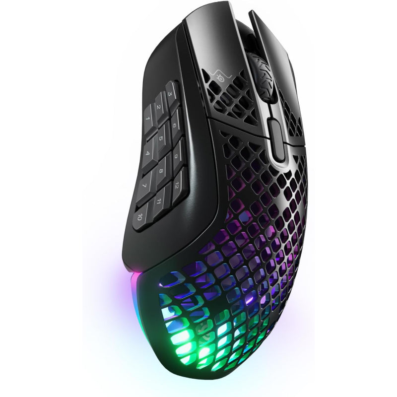 SteelSeries Aerox 9 Wireless Gaming Mouse – Ultra-Lightweight, MOBA & MMO Optimised, High-Performance, Long Battery Life, Customisable Buttons