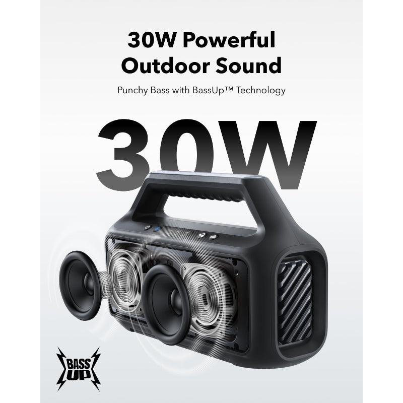 Anker Soundcore Boom 2 SE Bluetooth Wireless Speaker – Portable IPX7 Waterproof, Deep Bass, 18H Playtime, Power Bank Function, Outdoor & Party Ready