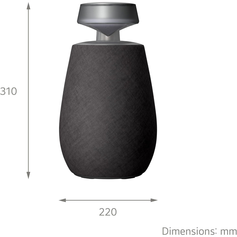 LG XBOOM 360 DX02TBK Portable Bluetooth Wireless Speaker – 360° Sound, Long Battery Life, LED Lighting – Black