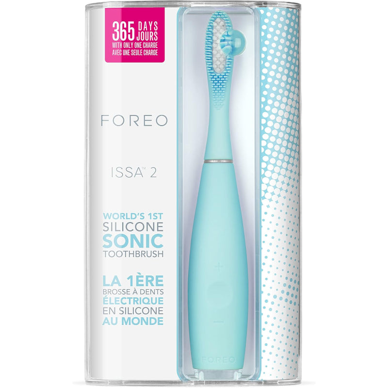Foreo ISSA 2 Smart Silicone Sonic Electric Toothbrush – Mint | Gentle on Gums, Deep Clean, Long-Lasting Battery, Hygienic & Travel-Friendly