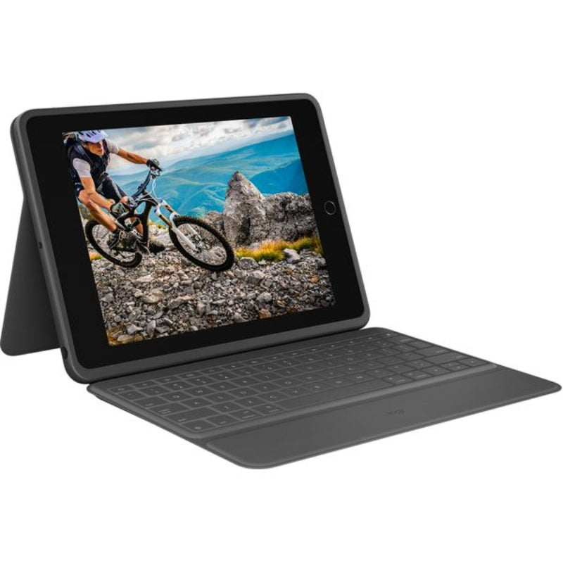 Logitech Rugged Folio Keyboard Case for Apple iPad 10.2” (7th & 8th Gen) – Durable Protective Case, Integrated Bluetooth Keyboard, Multi-Angle Viewing, Shockproof & Spill-Resistant